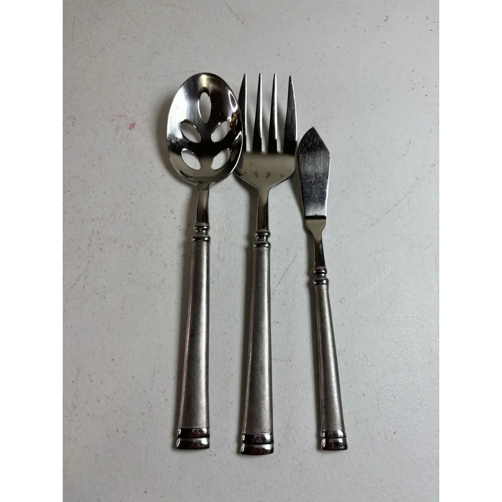 Cambridge‎ Meridian Stainless Serving Pieces Slotted Spoon MeatFork Butter Knife